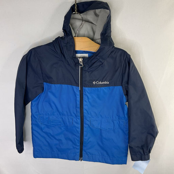 Size 4: Columbia Two Tone Blue Fleece Lined Raincoat