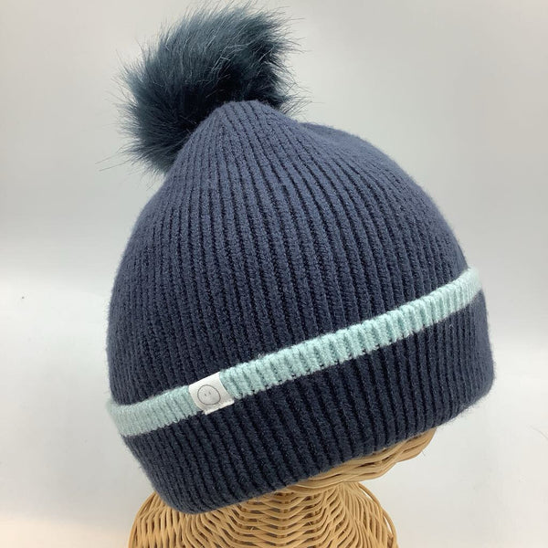Size 1-3Y: Mori Blue PomPom Beanie NEW w/ Tags