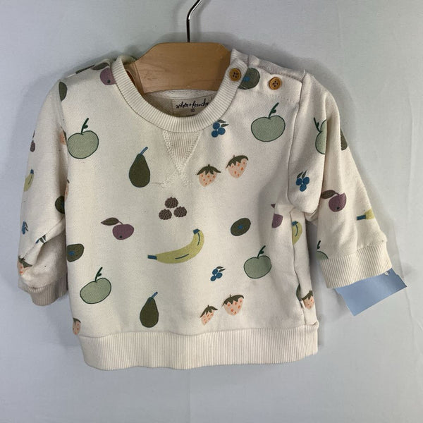 Size 0-3m: Wilson & Frenchy Cream/Colorful Fruit Sweatshirt