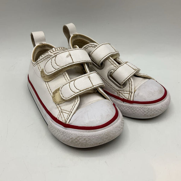 Size 6: Converse White/Red/Blue Velcro Sneakers