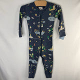 Size 18-24m (80): Hanna Andersson Blue Fairytale Forest Organic Cotton 1pc Zip-Up PJs