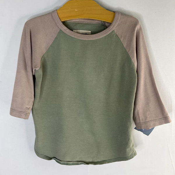Size 12-18m: Mini Mioche Gray/Green Long Sleeve Shirt