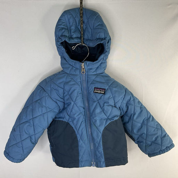Size 6-12m: Patagonia Two Tone Blue Quilted Poly Fill Coat REDUCED