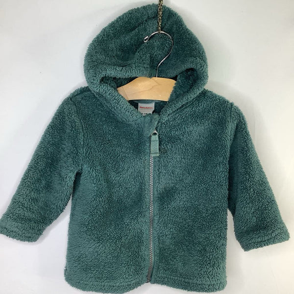 Size 18-24m (80): Hanna Andersson Green Marshmallow Fleece Zip Hoodie