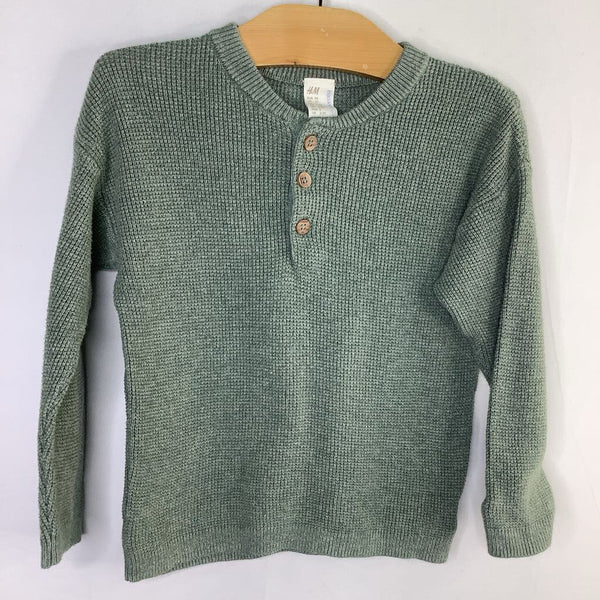 Size 3: H&M Green Waffle Knit Henley