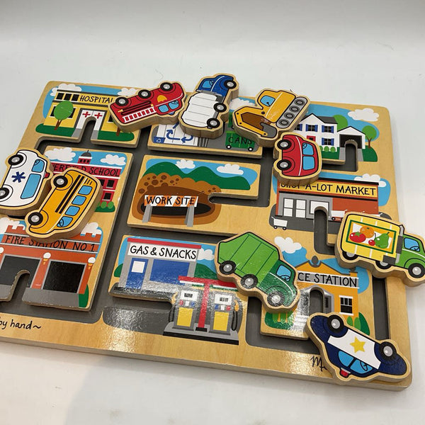 Melissa & Doug Wooden Vehicle Maze Puzzle