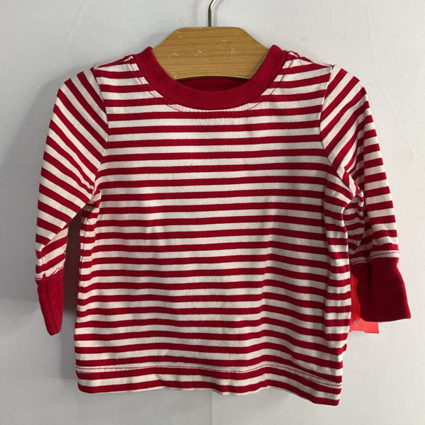 Size 6-12m (70): Hanna Anderson Red/White Striped Long Sleeve Shirt