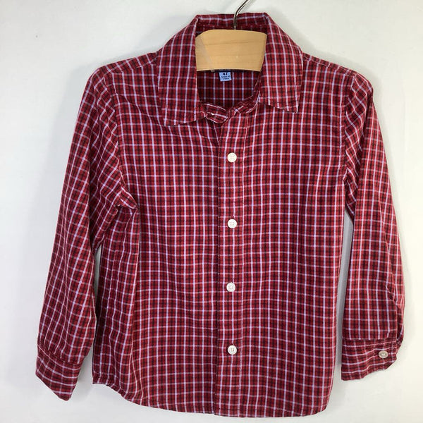 Size 4: Andy & Evan Red/Blue Plaid Button-Up Shirt