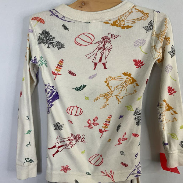 Size 4 (100): Hanna Andersson White/Multi Frozen II Organic Cotton 2pc PJs