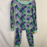Size 6-7 (120): Hanna Andersson Purple/Blue Mermaid Scales Organic Cotton 2pc PJs