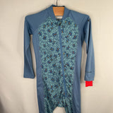 Size 2: Columbia Blue/Multi Insects Long Sleeve Rash Guard Suit