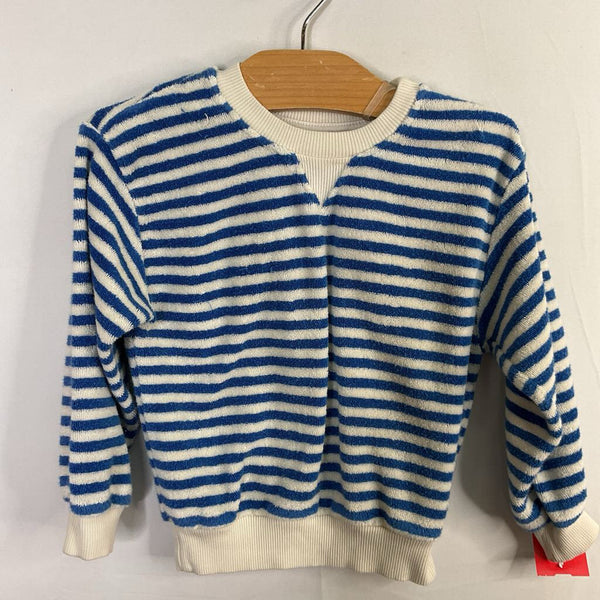 Size 3: My Little Cozmo Blue/White Striped Terry Cloth Sweatshirt