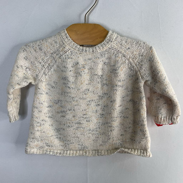Size 0-3m: Quincy Mae White/Yellow/Blue Linen Blend Sweater
