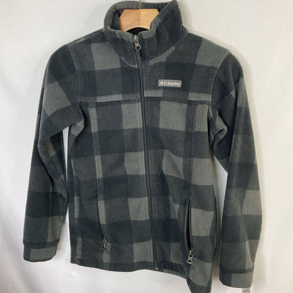 Size 10-12: Columbia Gray Plaid Fleece Zip Coat