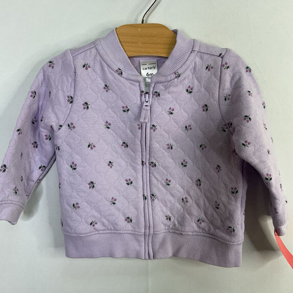 Size 6m: Carter's Purple Floral Quilted Zip Jacket