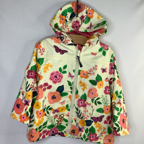 Size 3: Stephen Joseph Cream/Colorful Floral Lined Raincoat