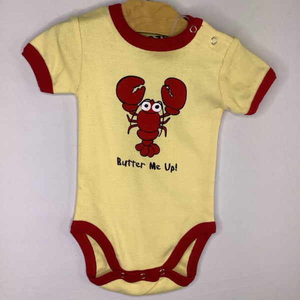 Size 6m: Lazy One Yellow 'Butter Me Up!' Onesie NEW w/ Tags