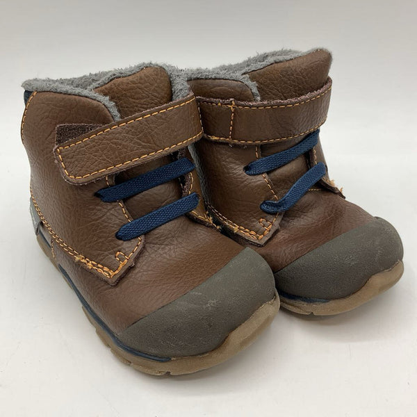 Size 6: See Kai Run Brown/Navy Velcro Strap Boots