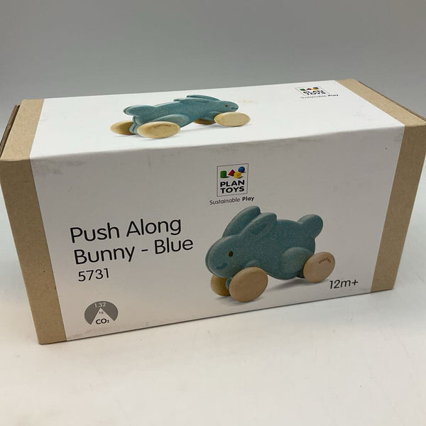 PlanToys Blue Push Along Bunny
