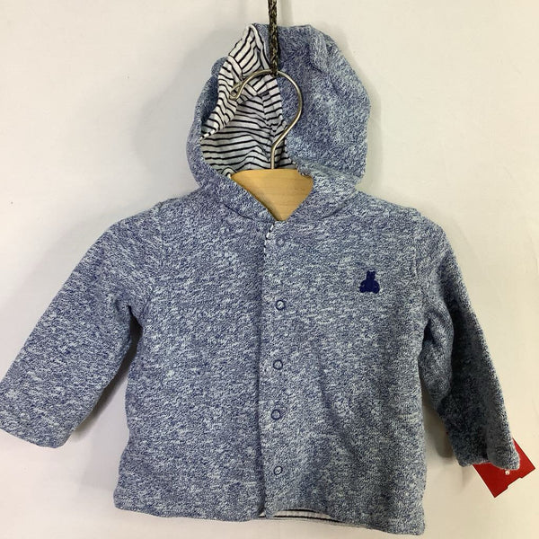 Size 3-6m: Gap Heathered Blue Snap Hoodie