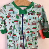 Size 3-6m: Tucker + Tate Blue/Multi Winter Village 1pc Holiday PJs
