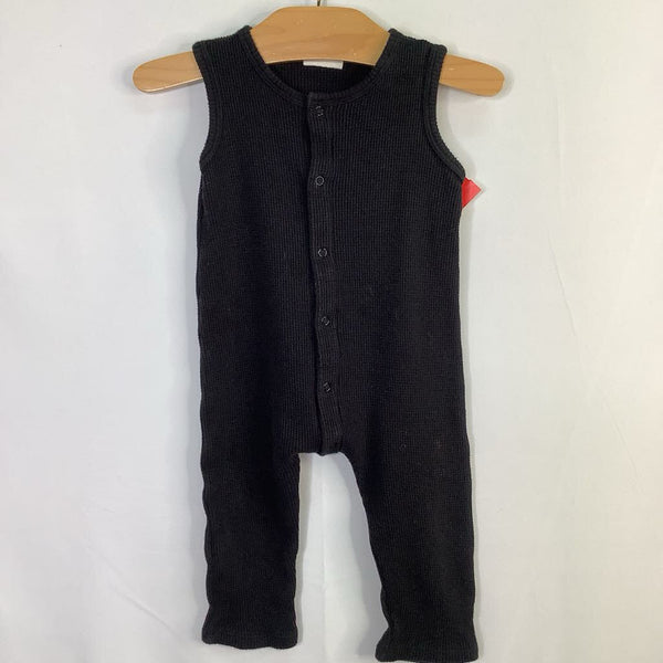 Size 18-24m: Spearmint Love Black Waffle Knit Tank Romper