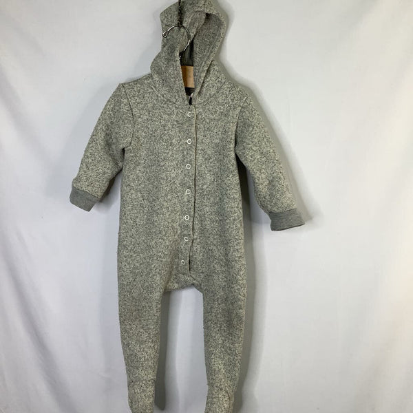 Size 6-12m: Crewcuts Gray Hooded Sweater Romper
