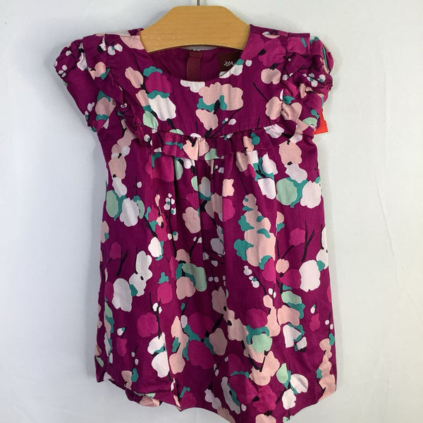 Size 12-18m: Tea Purple/Multi Floral Ruffle Trim Dress