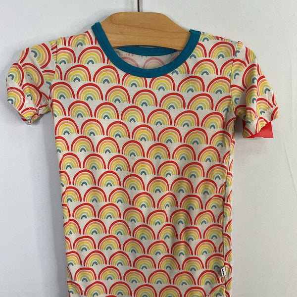 Size 2: Little Sleepies White/Rainbows Bamboo 2pc PJs