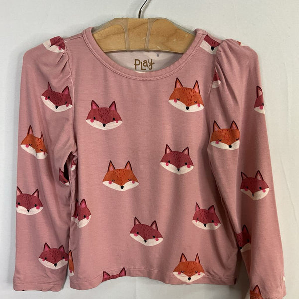 Size 2: Little Sleepies Pink/Orange Foxes Bamboo Long Sleeve Shirt