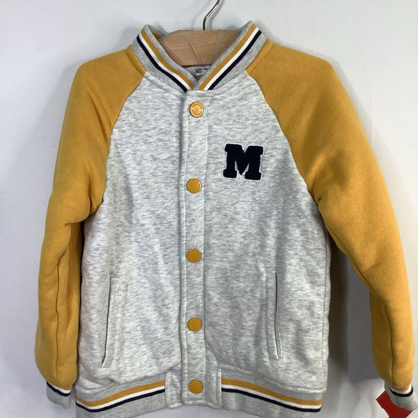 Size 6-8: Milkshake Gray/Yellow Bomber Jacket