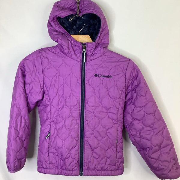 Size 10-12: Columbia Bella Plush Purple-Quilted/Navy Sherpa Water Resistant Jacket
