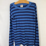 Size 10 (140): Hanna Andersson Blue Striped Organic Cotton 2pc PJs