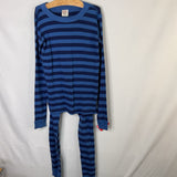 Size 10 (140): Hanna Andersson Blue Striped Organic Cotton 2pc PJs