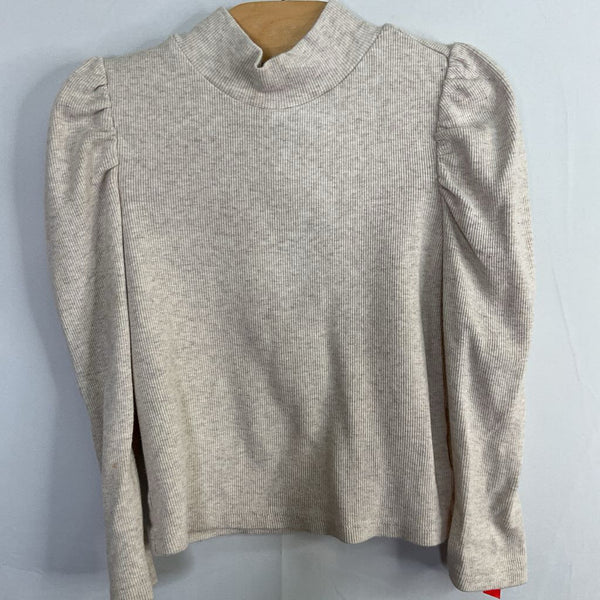 Size 4: Gap Beige Ribbed Puff Sleeve Turtleneck