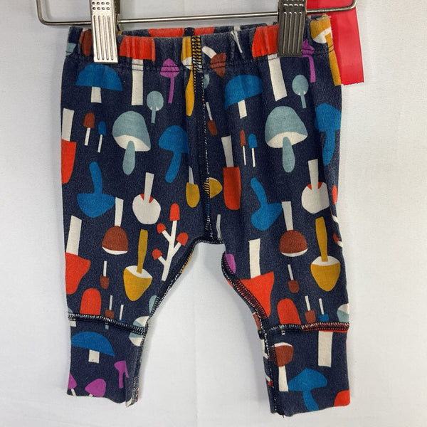 Size 0-3m (50): Hanna Andersson Blue/Multi Mushrooms Cozy Pants REDUCED