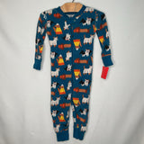 Size 18-24m (80): Hanna Andersson Blue/Colorful Halloween Dogs Organic Cotton 1pc Zip PJs