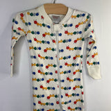 Size 18-24m (80): Hanna Andersson White/Rainbow Caterpillars Organic Cotton 1pc Zip PJs REDUCED
