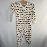 Size 18-24m (80): Hanna Andersson White/Rainbow Caterpillars Organic Cotton 1pc Zip PJs REDUCED