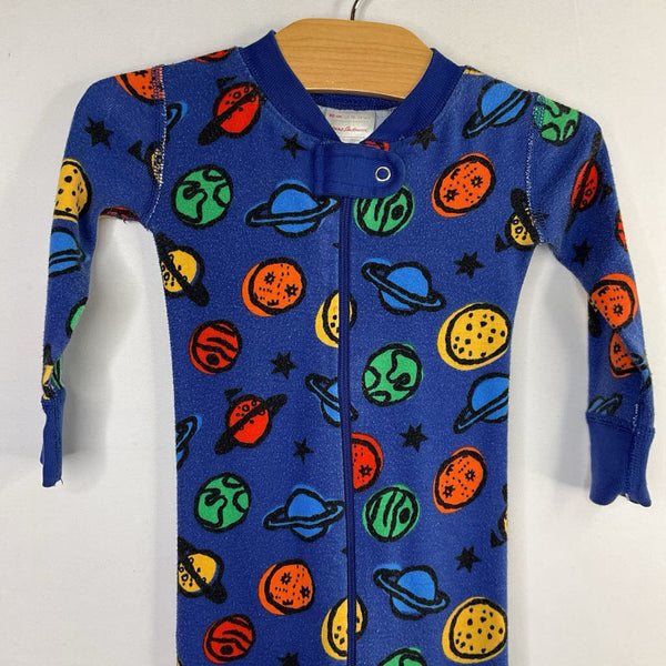 Size 18-24m (80): Hanna Andersson Blue/Colorful Planets Organic Cotton 1pc Zip PJs REDUCED