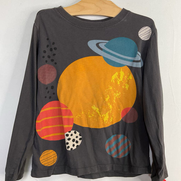 Size 6-7 (120): Hanna Andersson Gray/Multi Planets Long Sleeve Shirt