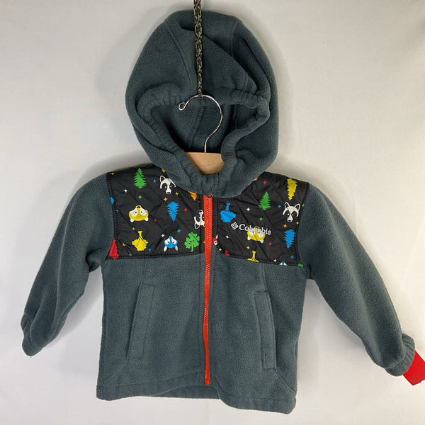 Size 18m: Columbia Blue/Multi Critters Fleece/Nylon Zip Coat REDUCED