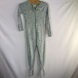 Size 3 (90): Hanna Andersson Blue Birds/Rainbows Organic Cotton 1pc Zip PJs