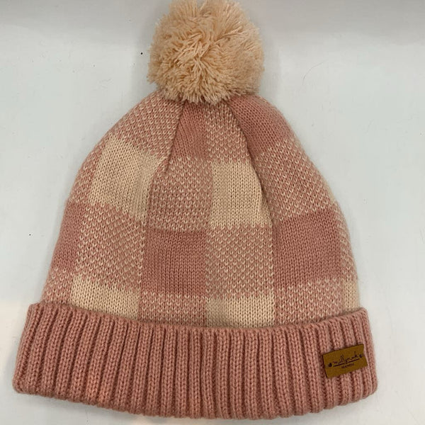 Size OS Youth: Millymook Pink Plaid Pompom Beanie NEW w/ Tags