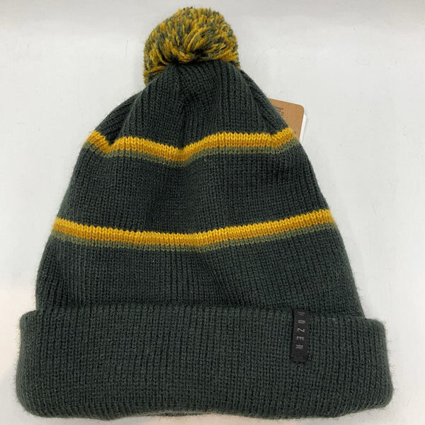 Size OS Youth: Dozer Gray/Yellow Pompom Beanie NEW w/ Tags