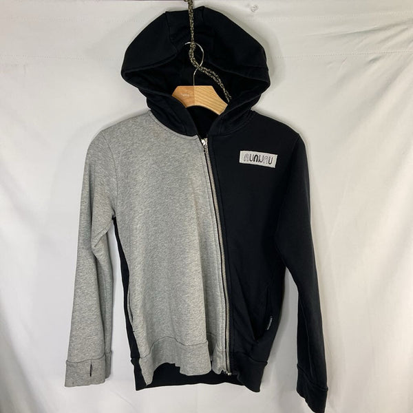 Size 10-11: Nununu Gray/Black Rainbow Face Zip Hoodie