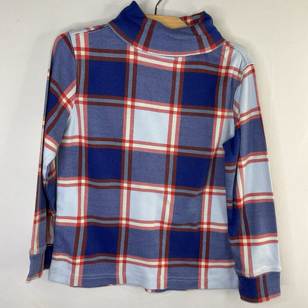 Size 5 (110): Hanna Andersson Blue/Red Plaid Turtleneck