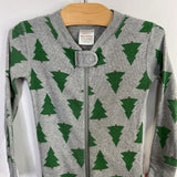 Size 3 (90): Hanna Andersson Gray/Green Trees Organic Cotton 1pc Zip PJs