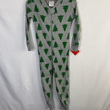 Size 3 (90): Hanna Andersson Gray/Green Trees Organic Cotton 1pc Zip PJs