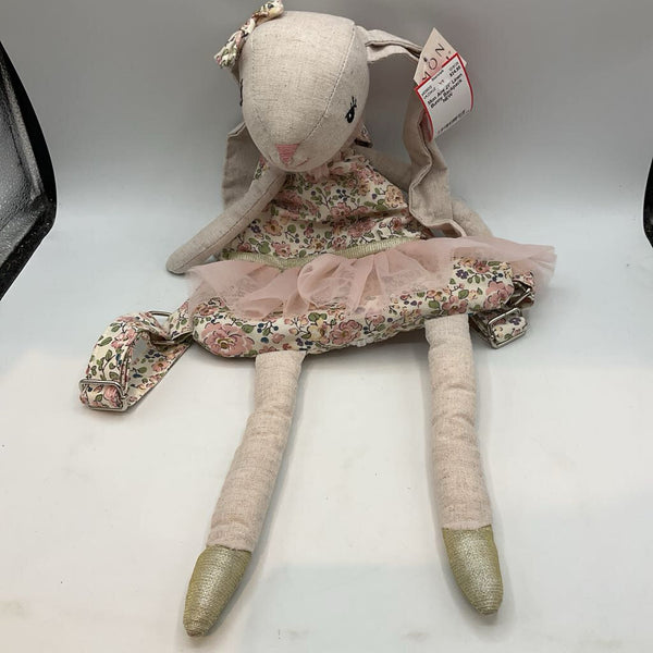 Mon Ami 21" Linen Bunny Backpack NEW